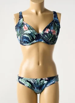 Maillot De Bain 2 Pièces Olympia Bleu Haut Soutien-gorge Emboitant