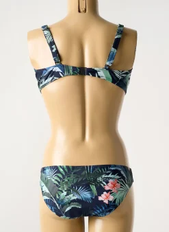 Maillot De Bain 2 Pièces Olympia Bleu Haut Soutien-gorge Emboitant