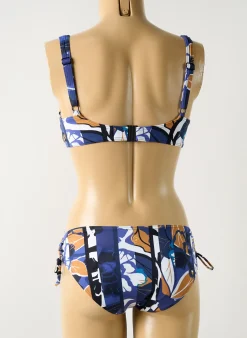 Maillot De Bain 2 Pièces Olympia Bleu Haut Soutien-gorge Emboitant
