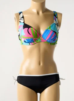 Maillot De Bain 2 Pièces Olympia Bleu Haut Soutien-gorge Emboitant