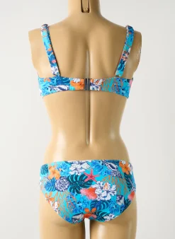 Maillot De Bain 2 Pièces Olympia Bleu Haut Soutien-gorge Emboitant