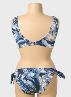 Maillot De Bain 2 Pièces Pain De Sucre Bleu Haut Soutien-gorge Balconnet