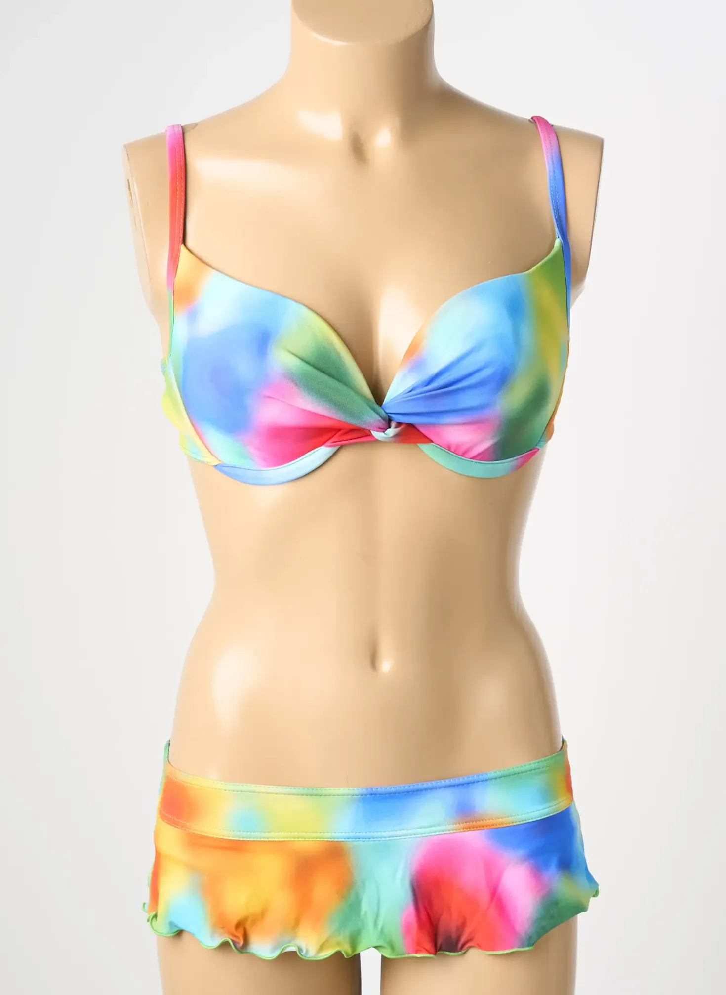Maillot De Bain 2 Pièces Reglisse Bleu Haut Soutien-gorge Moulé