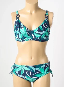 Maillot De Bain 2 Pièces Reglisse Bleu Haut Soutien-gorge Balconnet