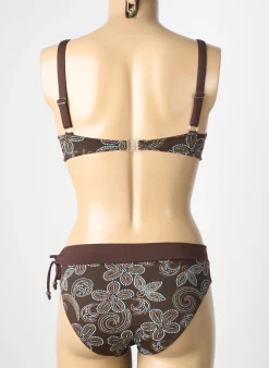 Maillot De Bain 2 Pièces Reglisse Marron Haut Soutien-gorge Emboitant