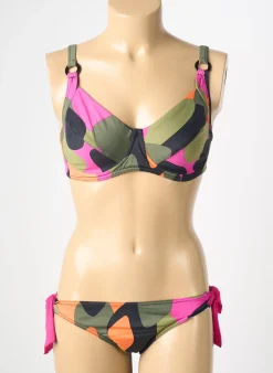 Maillot De Bain 2 Pièces Reglisse Vert Haut Soutien-gorge Balconnet