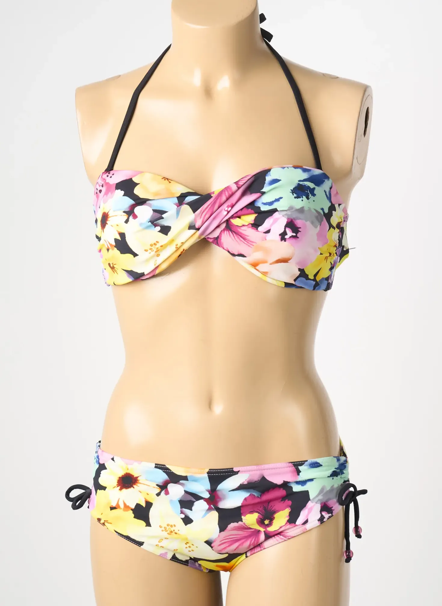 Maillot De Bain 2 Pièces Reglisse Jaune Haut Soutien-gorge Moulé