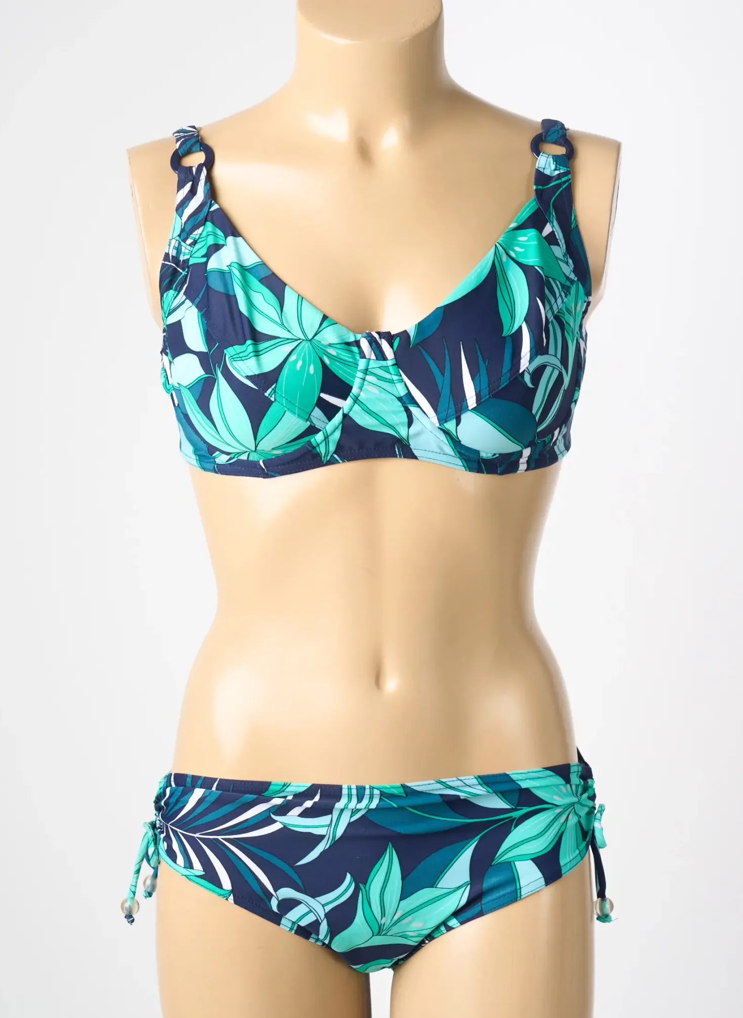 Maillot De Bain 2 Pièces Reglisse Vert Haut Soutien-gorge Emboitant