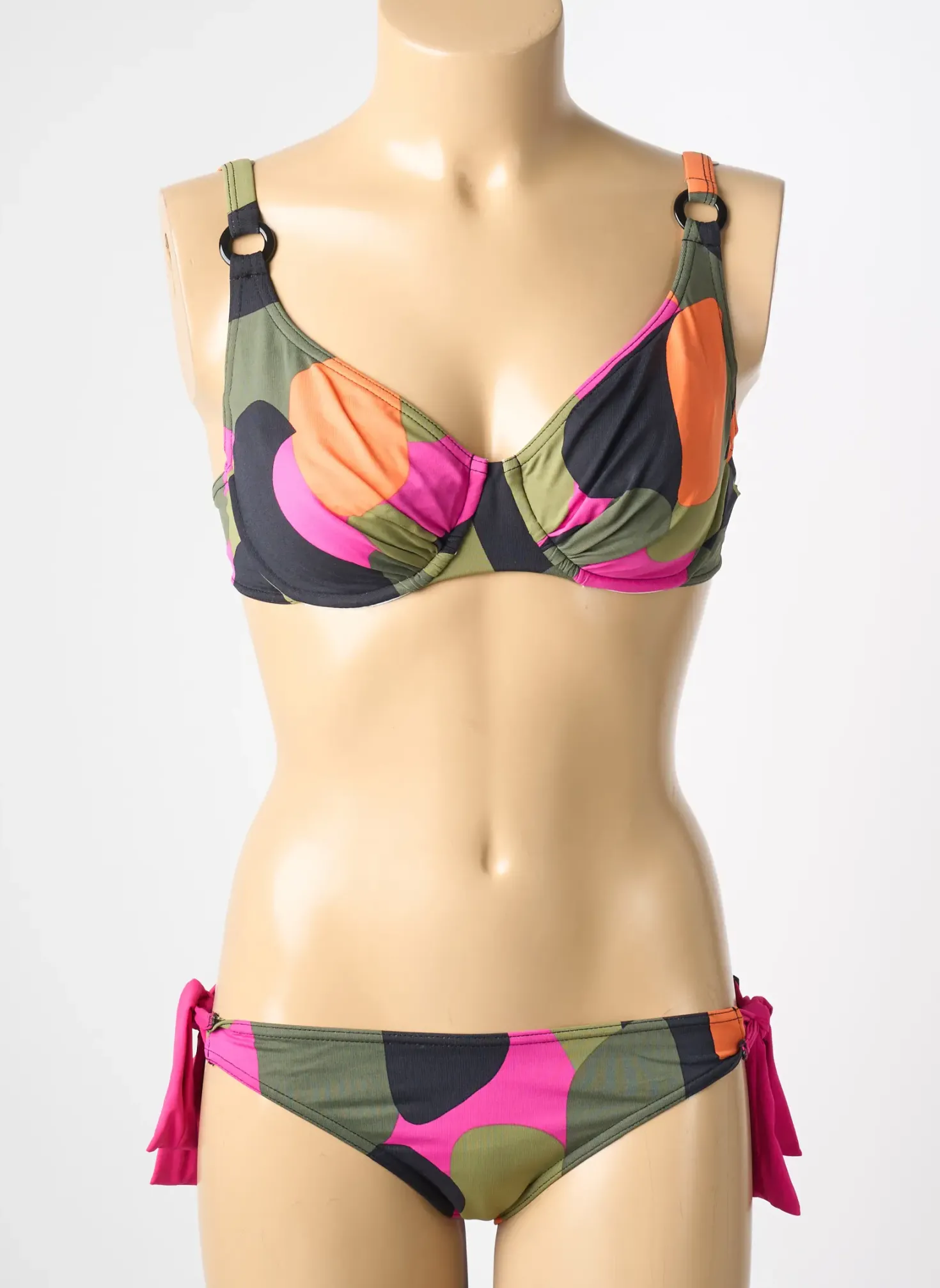 Maillot De Bain 2 Pièces Reglisse Vert Haut Soutien-gorge Emboitant