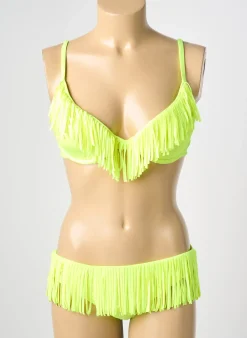 Maillot De Bain 2 Pièces Reglisse Jaune Haut Soutien-gorge Moulé