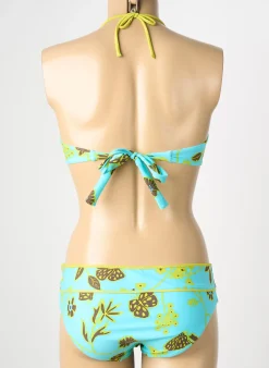 Maillot De Bain 2 Pièces Reglisse Bleu Haut Soutien-gorge Moulé