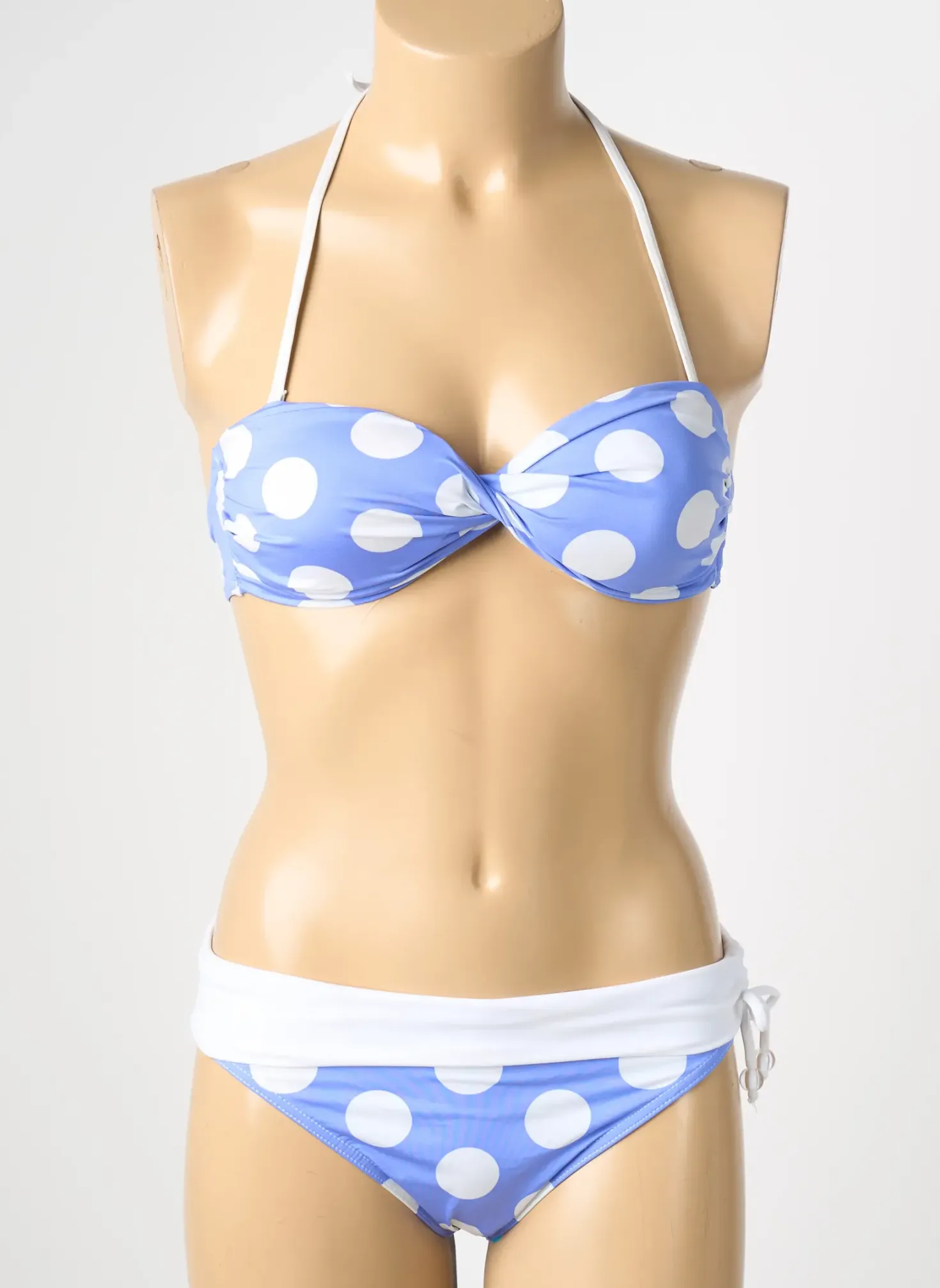 Maillot De Bain 2 Pièces Reglisse Bleu Haut Soutien-gorge Moulé