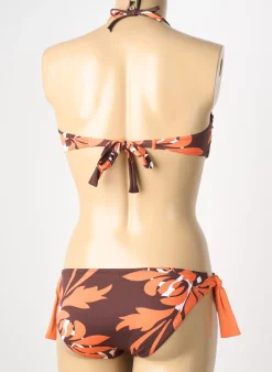 Maillot De Bain 2 Pièces Reglisse Orange Haut Soutien-gorge Moulé