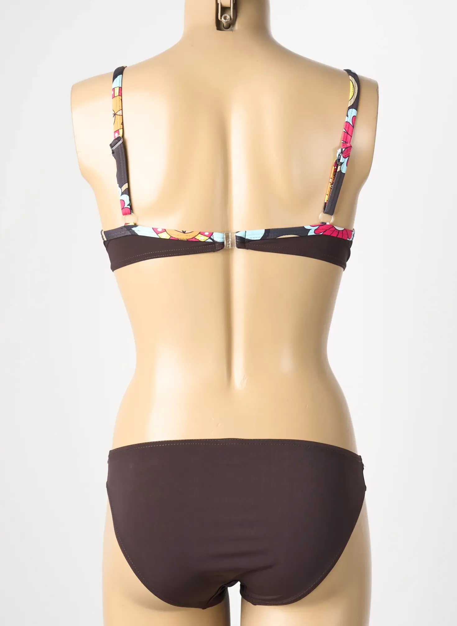Maillot De Bain 2 Pièces Reglisse Marron Haut Soutien-gorge Moulé
