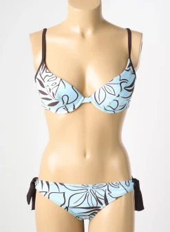 Maillot De Bain 2 Pièces Reglisse Bleu Haut Soutien-gorge Push-up