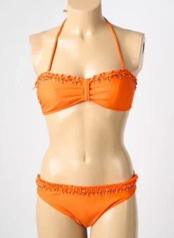 Maillot De Bain 2 Pièces Reglisse Orange Haut Bandeau