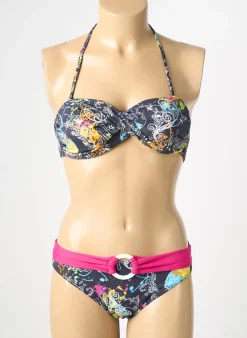 Maillot De Bain 2 Pièces Reglisse Gris Haut Soutien-gorge Moulé
