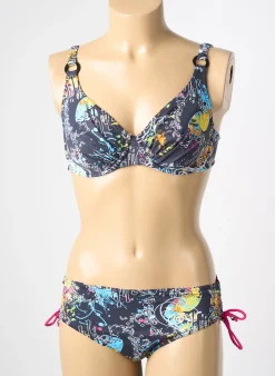 Maillot De Bain 2 Pièces Reglisse Bleu Haut Soutien-gorge Emboitant
