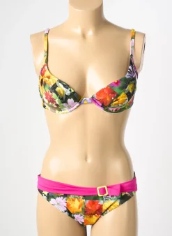Maillot De Bain 2 Pièces Reglisse Rose Haut Soutien-gorge Push-up