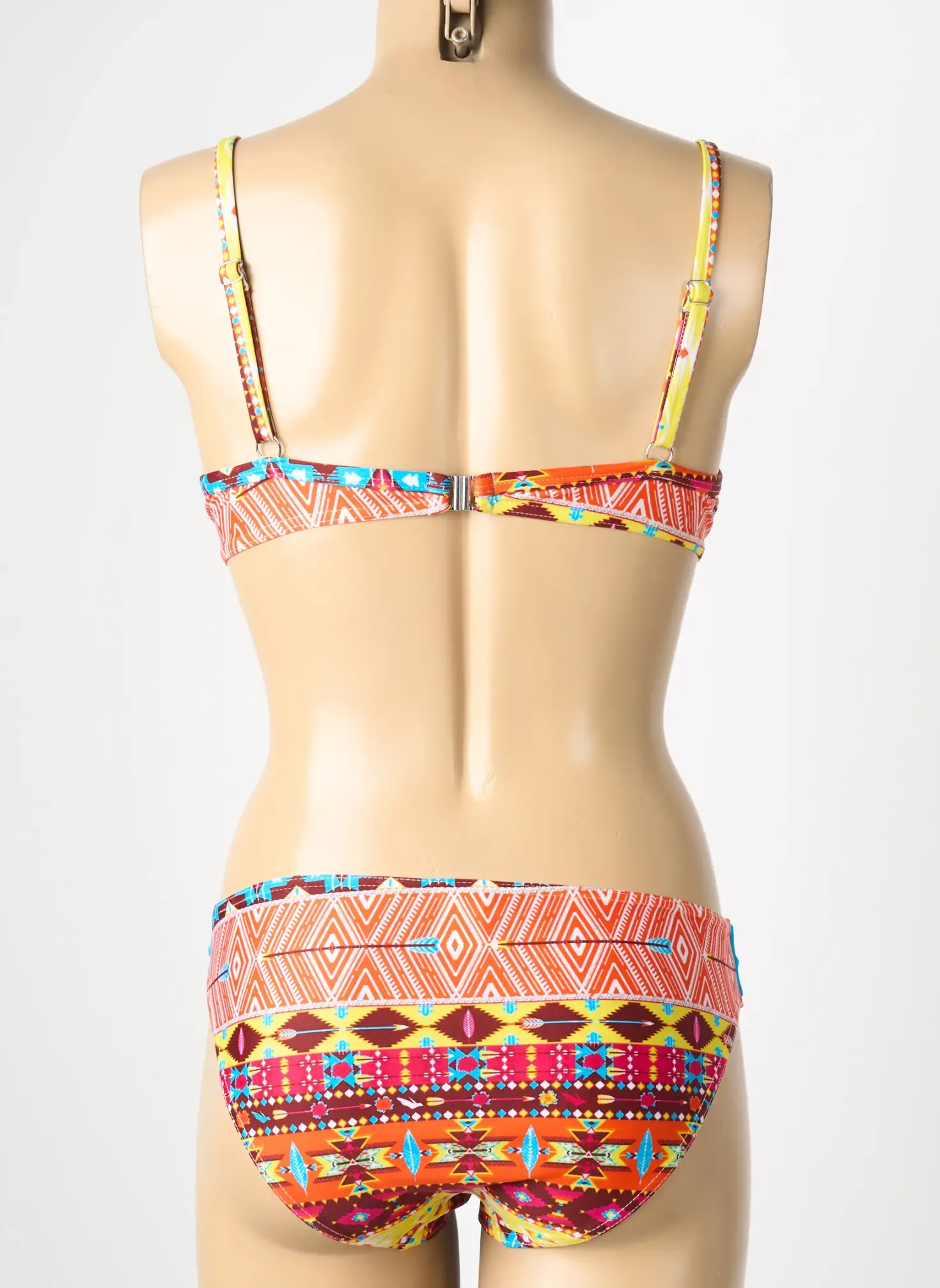 Maillot De Bain 2 Pièces Reglisse Orange Haut Triangles