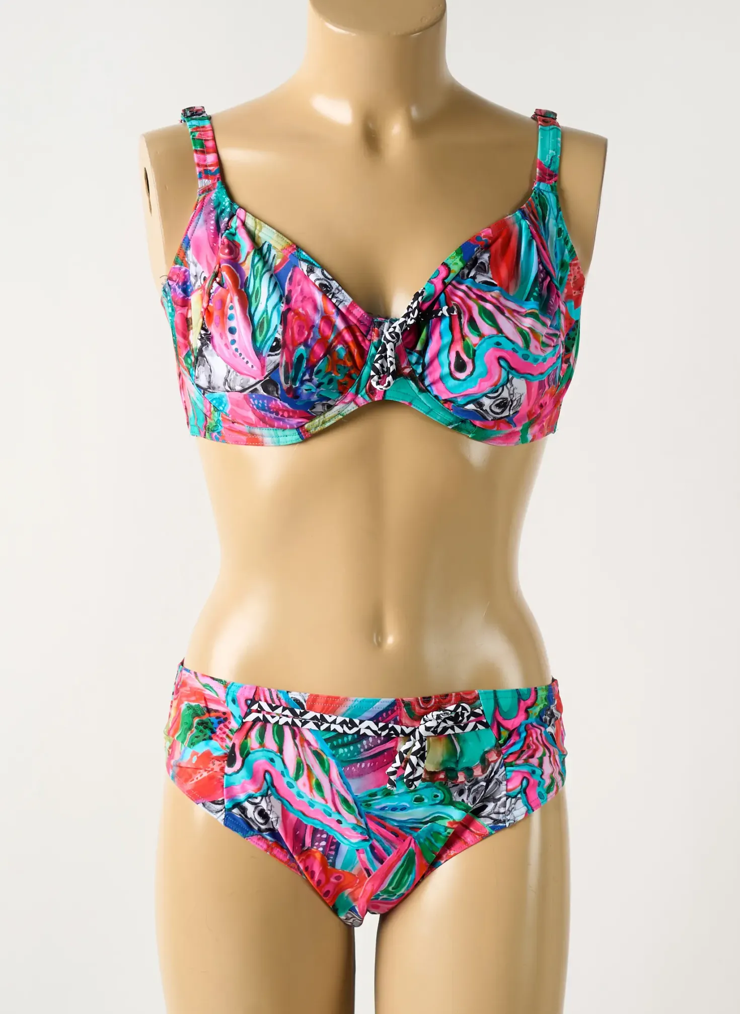 Maillot De Bain 2 Pièces Rose Pomme Rose Haut Soutien-gorge Emboitant