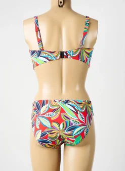 Maillot De Bain 2 Pièces Rose Pomme Rouge Haut Soutien-gorge Emboitant