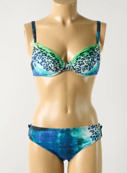 Maillot De Bain 2 Pièces Sunflair Bleu Haut Soutien-gorge Emboitant