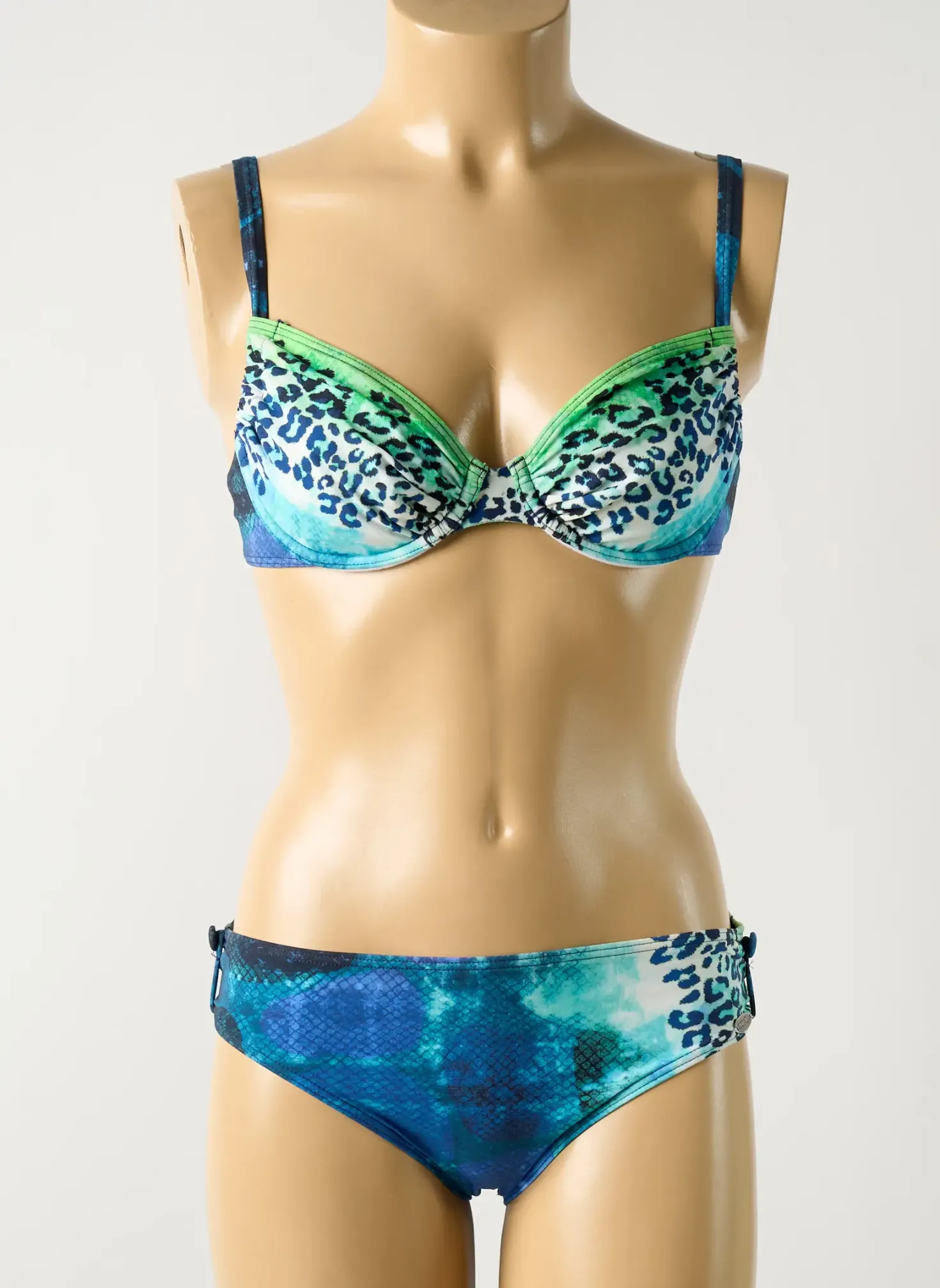Maillot De Bain 2 Pièces Sunflair Bleu Haut Soutien-gorge Emboitant