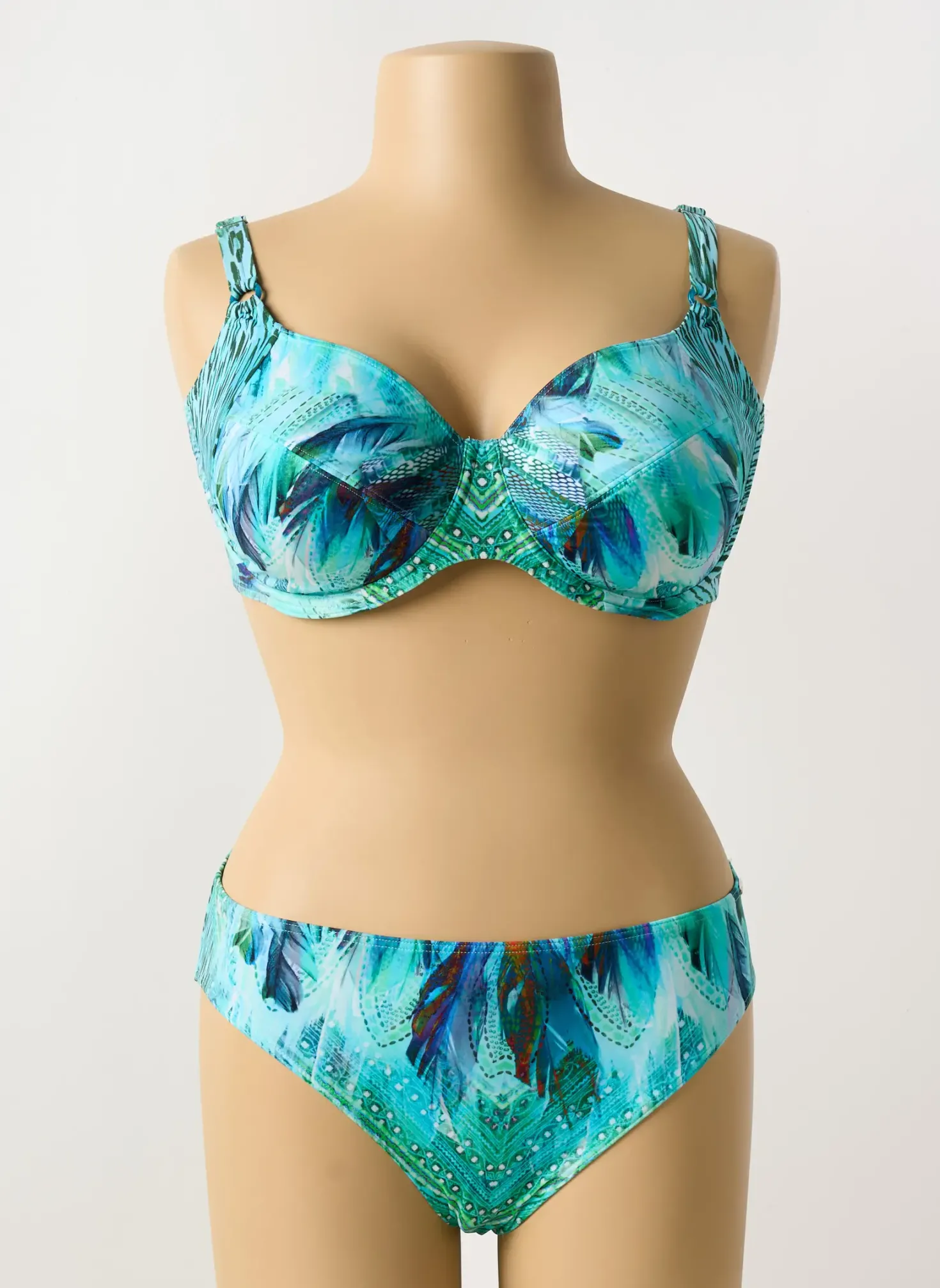 Maillot De Bain 2 Pièces Sunflair Bleu Haut Soutien-gorge Emboitant