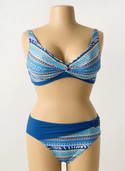 Maillot De Bain 2 Pièces Sunmarin Bleu Haut Soutien-gorge Emboitant