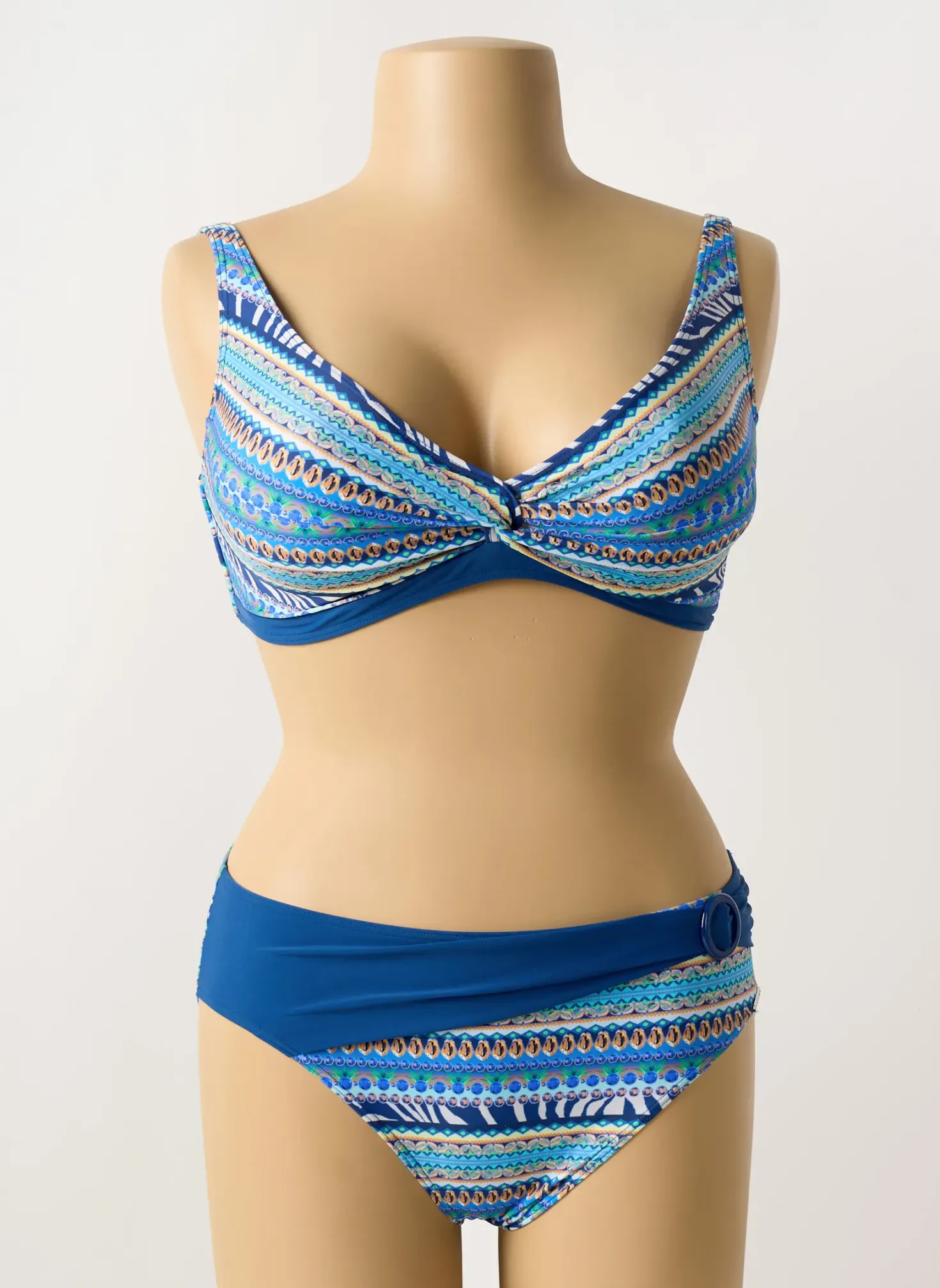 Maillot De Bain 2 Pièces Sunmarin Bleu Haut Soutien-gorge Emboitant