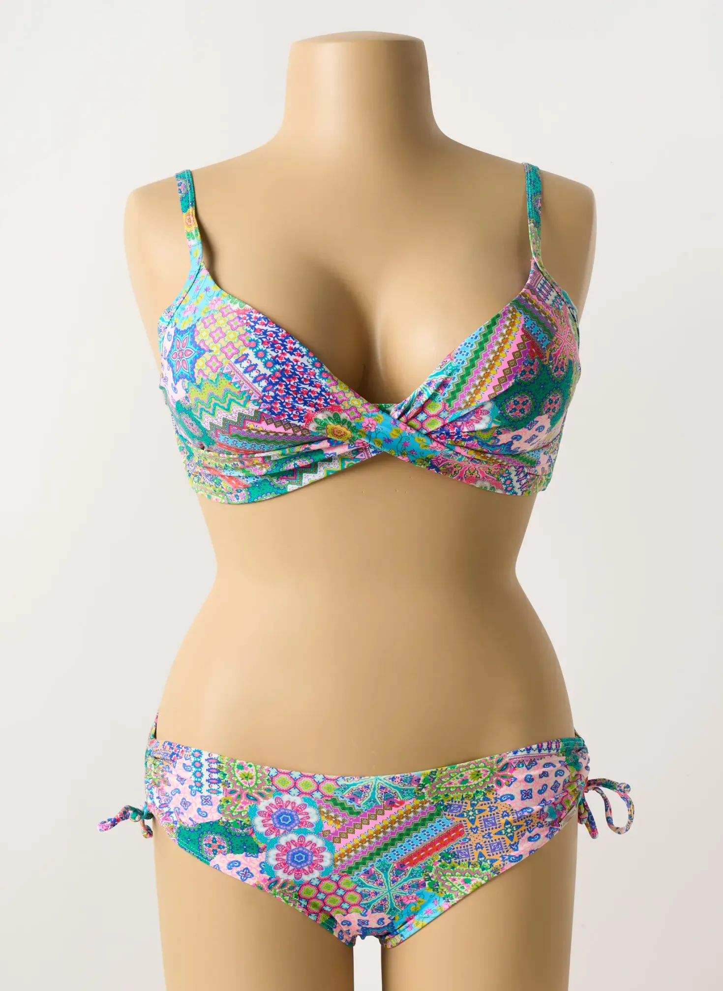 Maillot De Bain 2 Pièces Sunmarin Bleu Haut Soutien-gorge Emboitant
