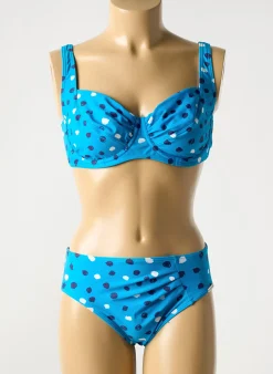 Maillot De Bain 2 Pièces Sunmarin Bleu Haut Soutien-gorge Emboitant