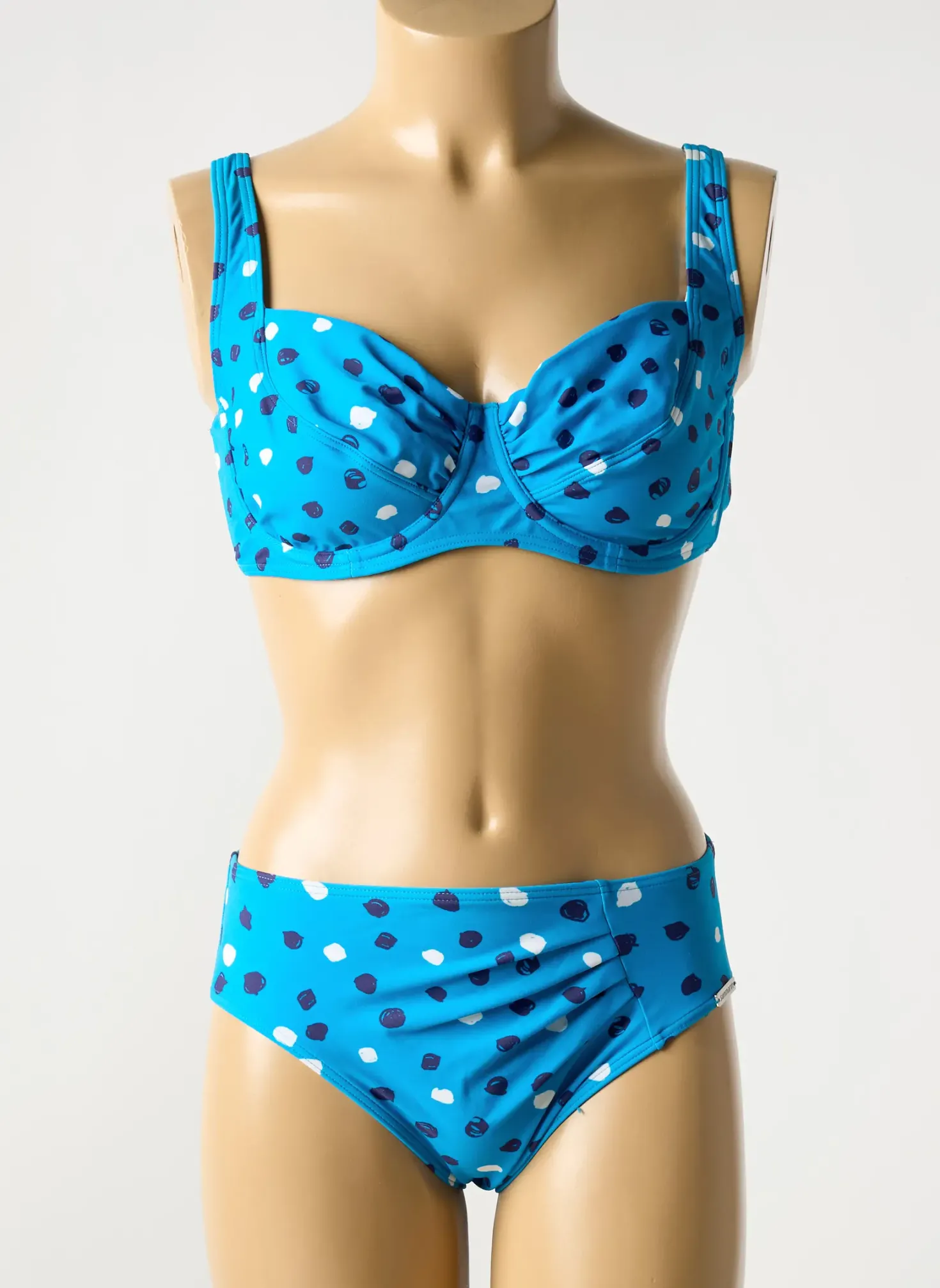 Maillot De Bain 2 Pièces Sunmarin Bleu Haut Soutien-gorge Emboitant
