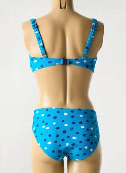Maillot De Bain 2 Pièces Sunmarin Bleu Haut Soutien-gorge Emboitant