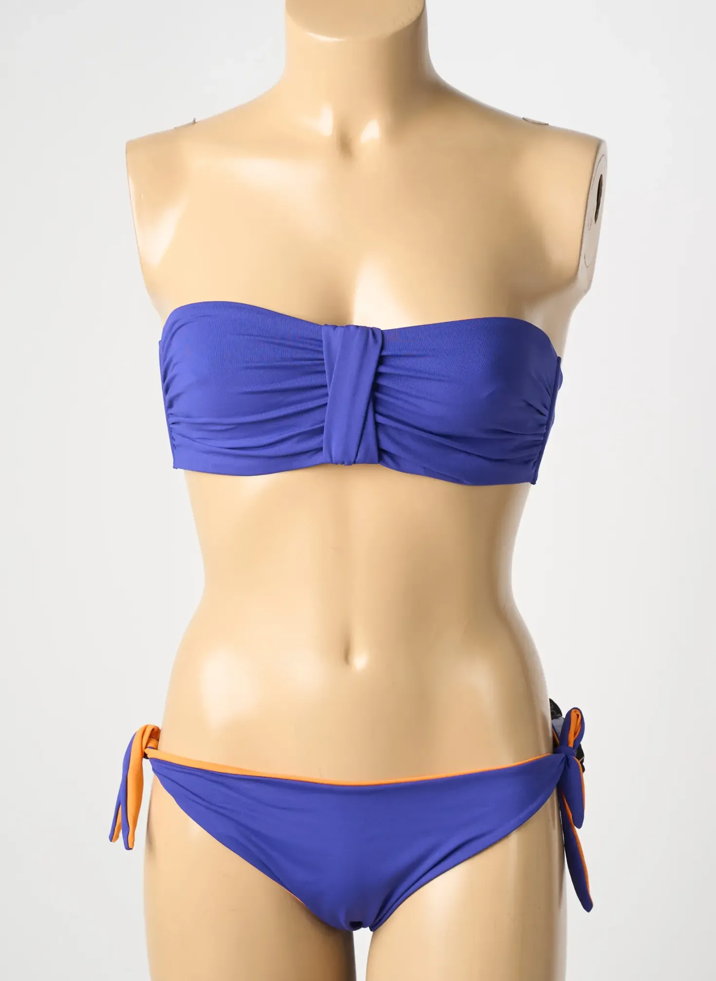 Maillot De Bain 2 Pièces Tugu Bleu Haut Bandeau