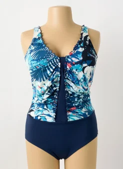 Maillot De Bain 1 Pièce Sunmarin Bleu Haut Triangles