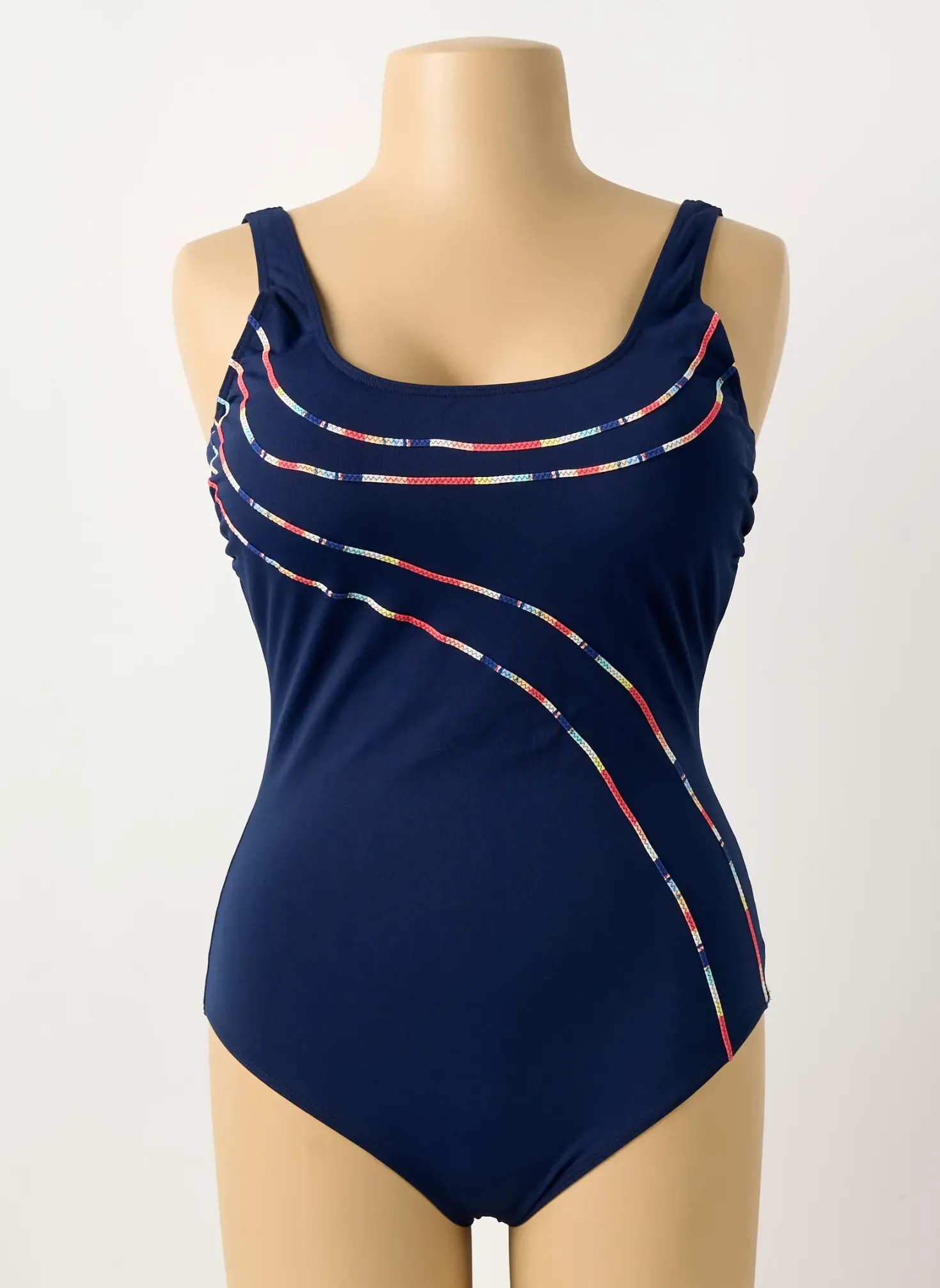 Maillot De Bain 1 Pièce Sunmarin Bleu Haut Soutien-gorge Moulé