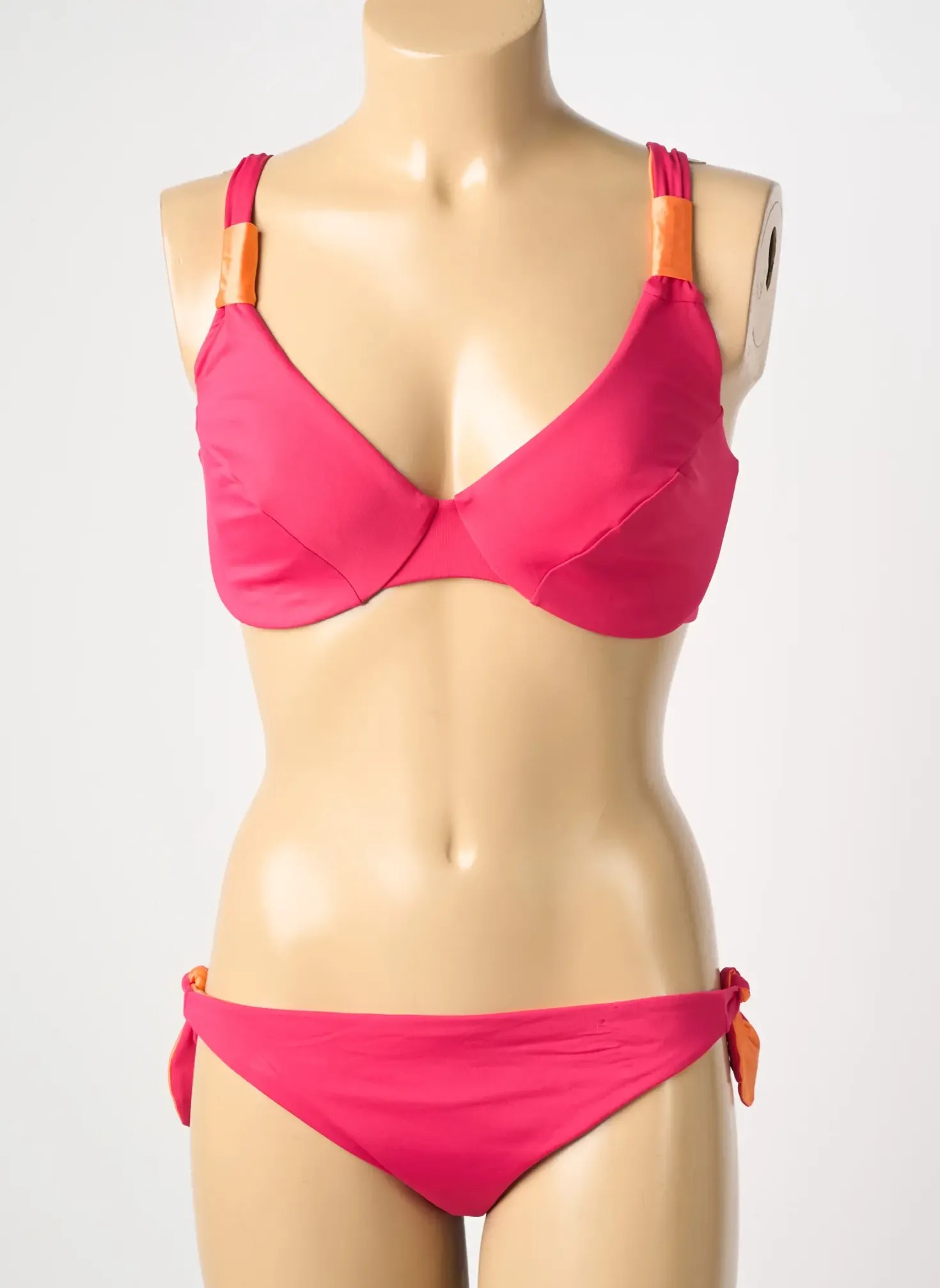 Maillot De Bain 2 Pièces Verdissima Rose Haut Soutien-gorge Balconnet