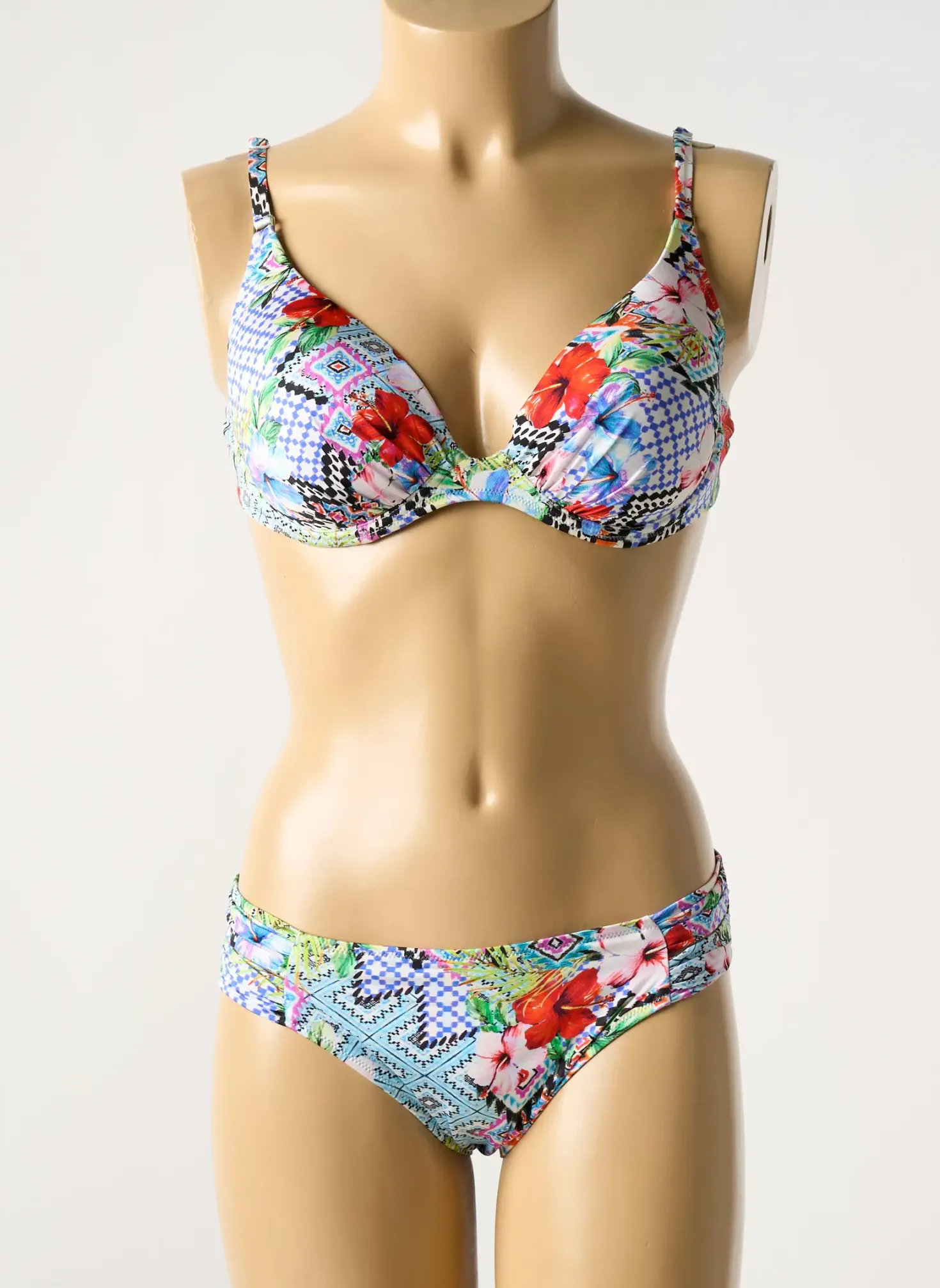 Maillot De Bain 2 Pièces Watercult Bleu Haut Soutien-gorge Emboitant