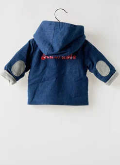 Manteau Court Bulle De Bb Bleu A Capuche
