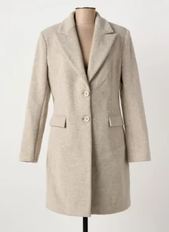 Manteau Court Fracomina Beige Sans Capuche