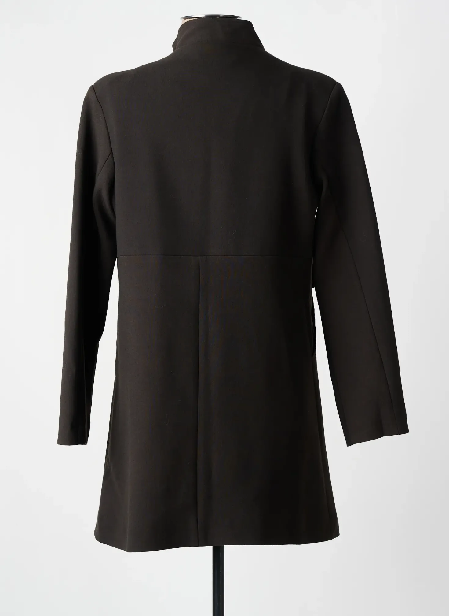 Manteau Court Hippocampe Marron Sans Capuche