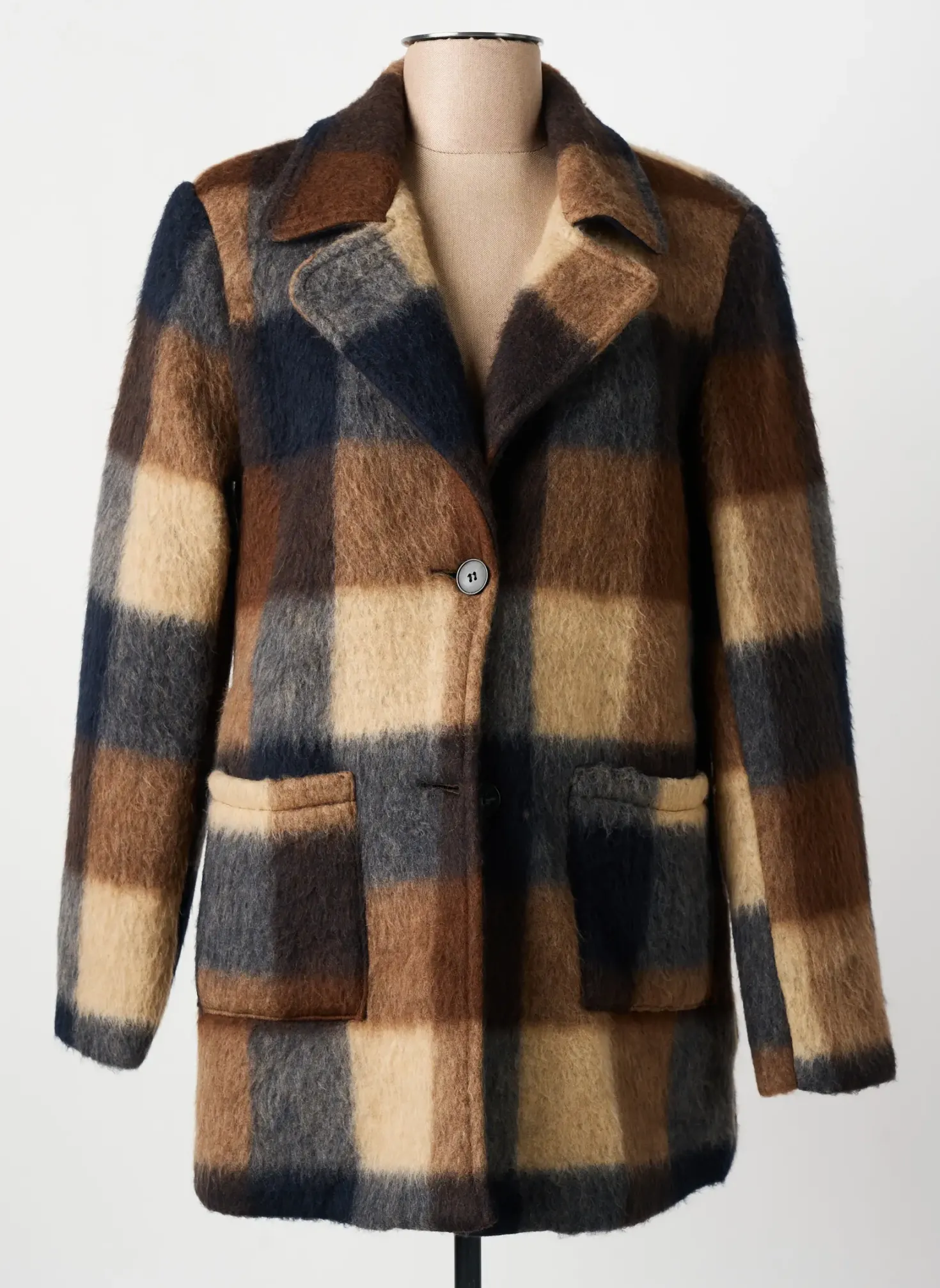 Manteau Court Julie Guerlande Marron Sans Capuche