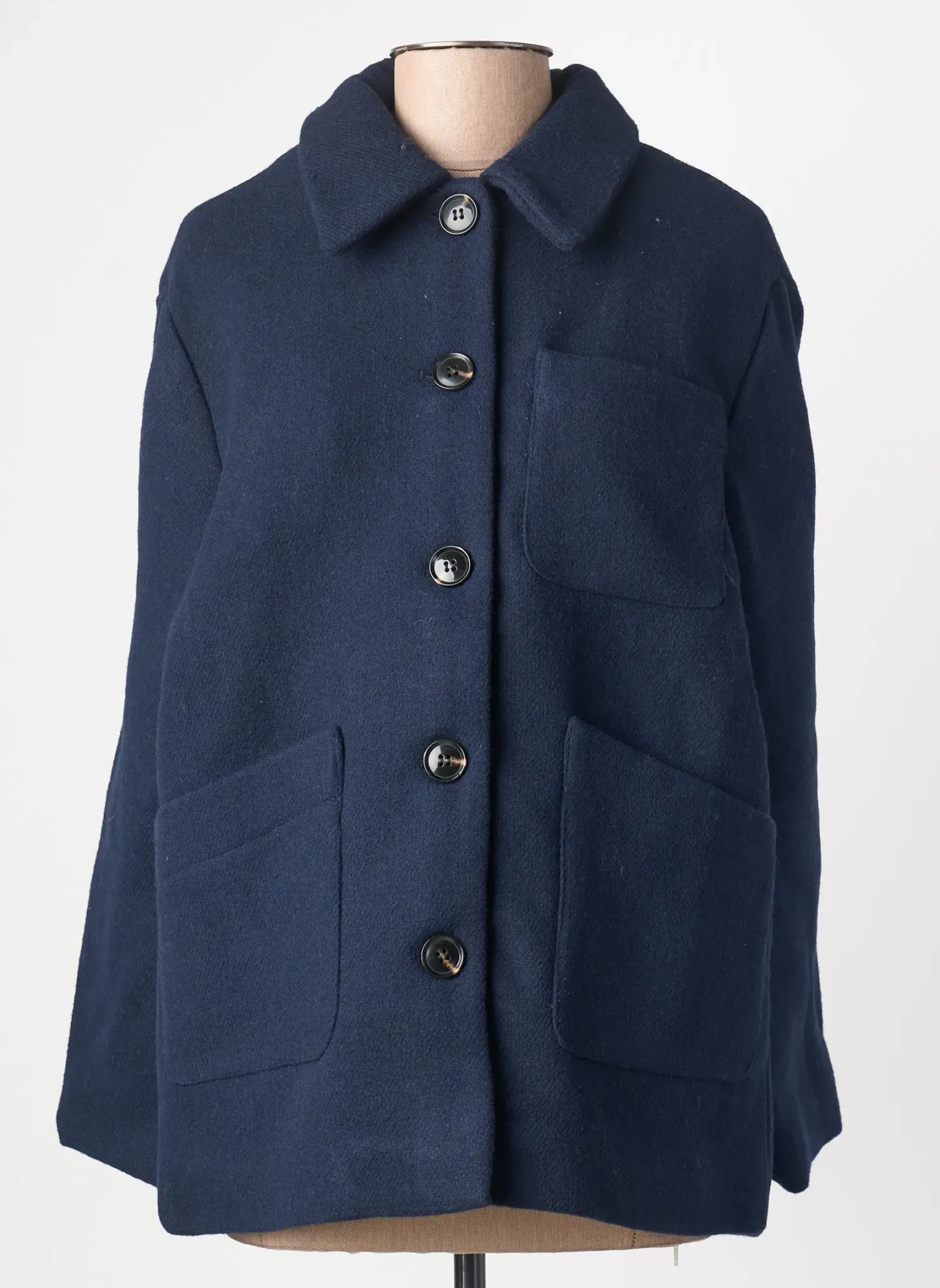Manteau Court La Petite Etoile Bleu Sans Capuche