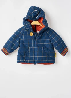 Manteau Court Moulin Roty Bleu A Capuche