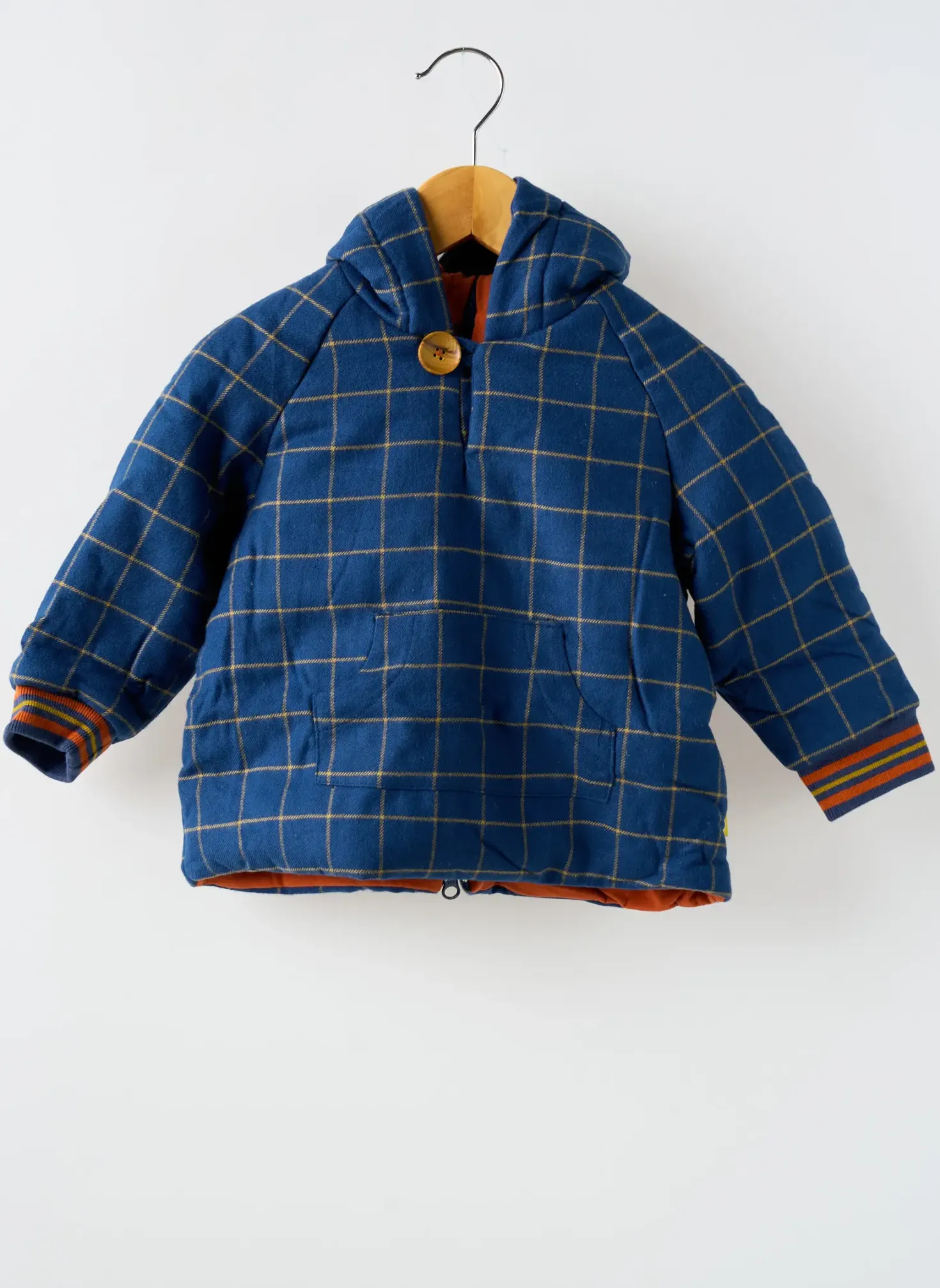 Manteau Court Moulin Roty Bleu A Capuche