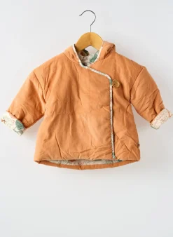 Manteau Court Moulin Roty Orange A Capuche