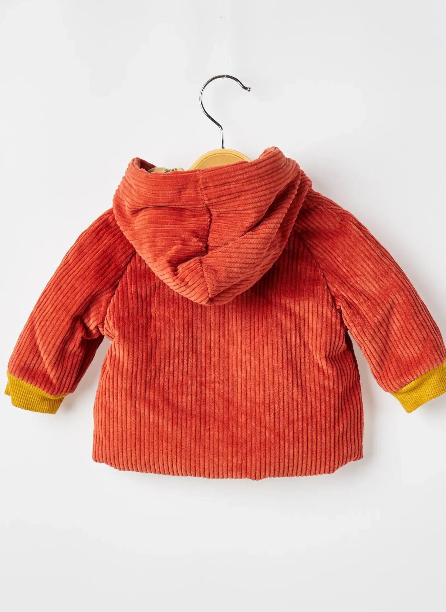 Manteau Court Moulin Roty Orange A Capuche