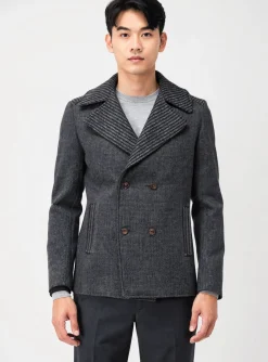 Manteau Court Pierre Talamon Gris Sans Capuche